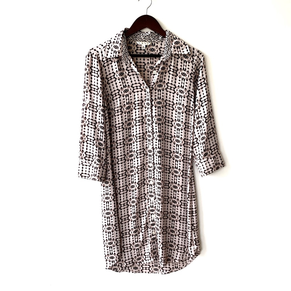 CAbi Geometric button down dress